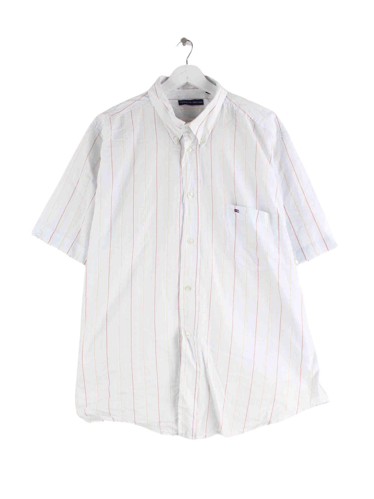 Tommy Hilfiger Gestreiftes Kurzarm Hemd Blau XL (front image)