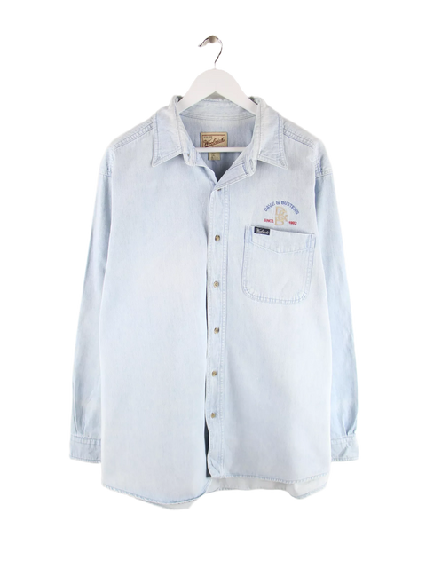 Woolrich 90s Vintage Dave & Busters Embroidery Freizeit Hemd Blau XXL