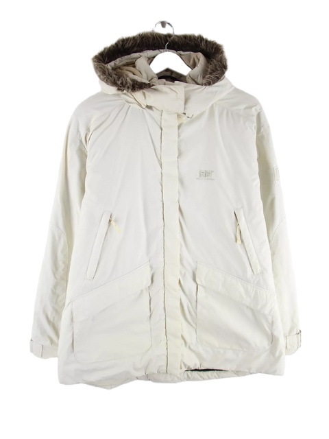 Helly Hansen 00s Spellout Fur Hood Jacke Beige L
