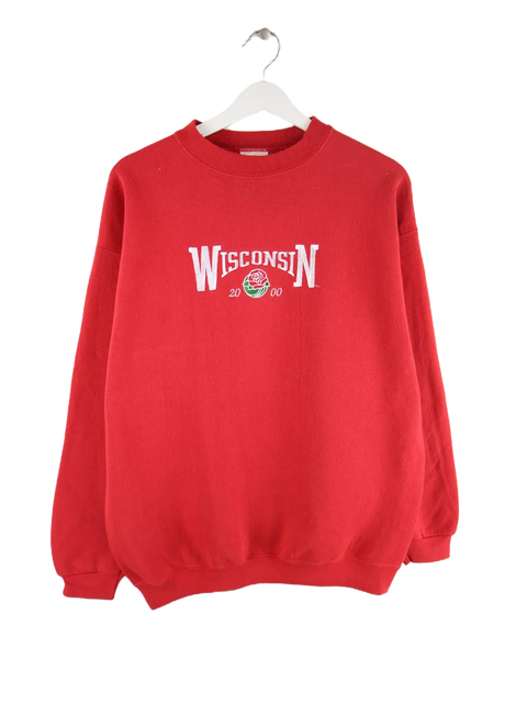 Tultex 00s Wisconsin Rose Bowl Sweater Rot L