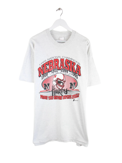Fruit of the Loom 1995 Vintage National Champions Nebraska Huskers Print T-Shirt Grau 3XL