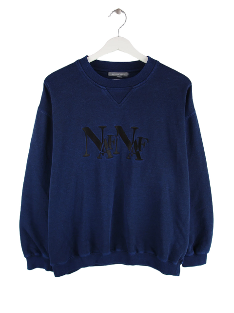 Naf Naf 90s Vintage Spellout Sweater Blau M