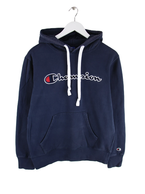 Champion Spellout Hoodie Blau M