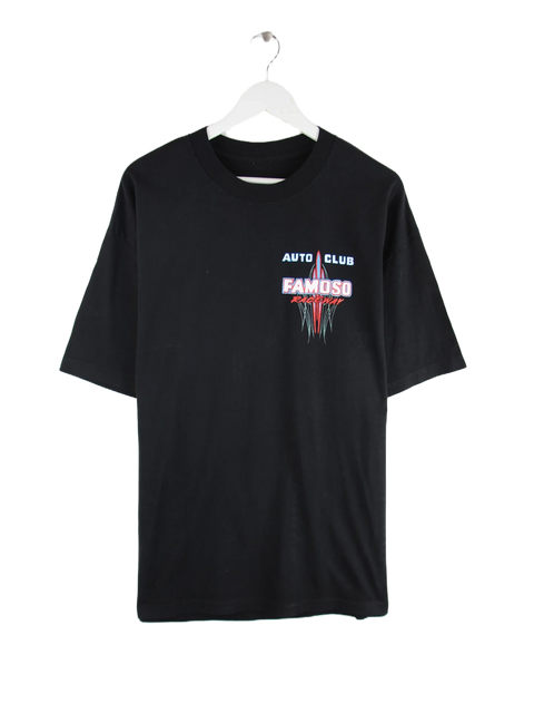 Vintage Famoso Raceway Helmet Print T-Shirt Schwarz 3XL