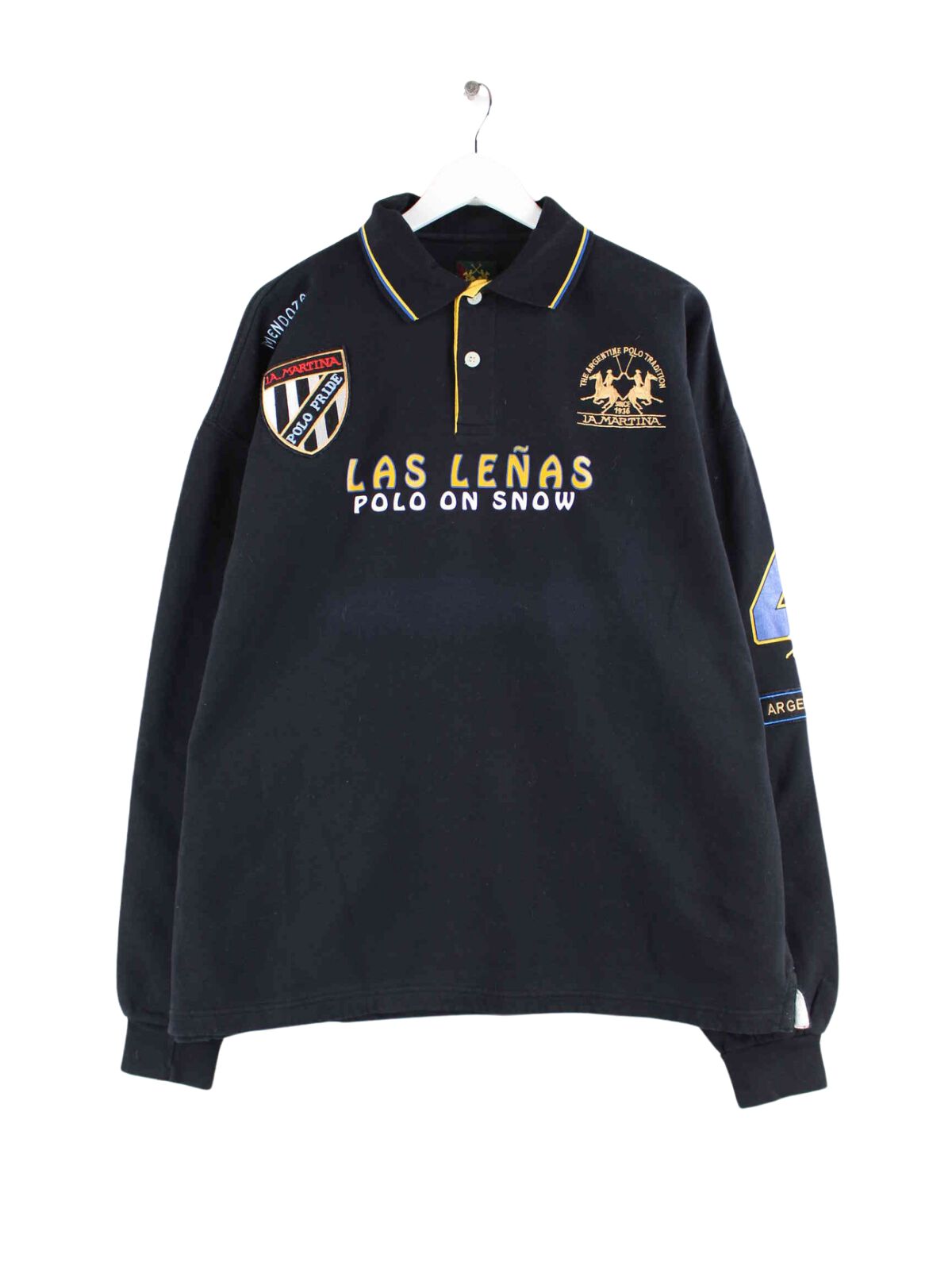 La Martina Las Lenas Print Polo Sweater Schwarz XL (front image)