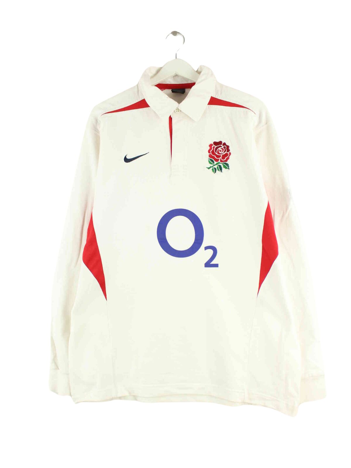 Nike y2k Rose Embroidered Langarm Polo Weiß XL (front image)