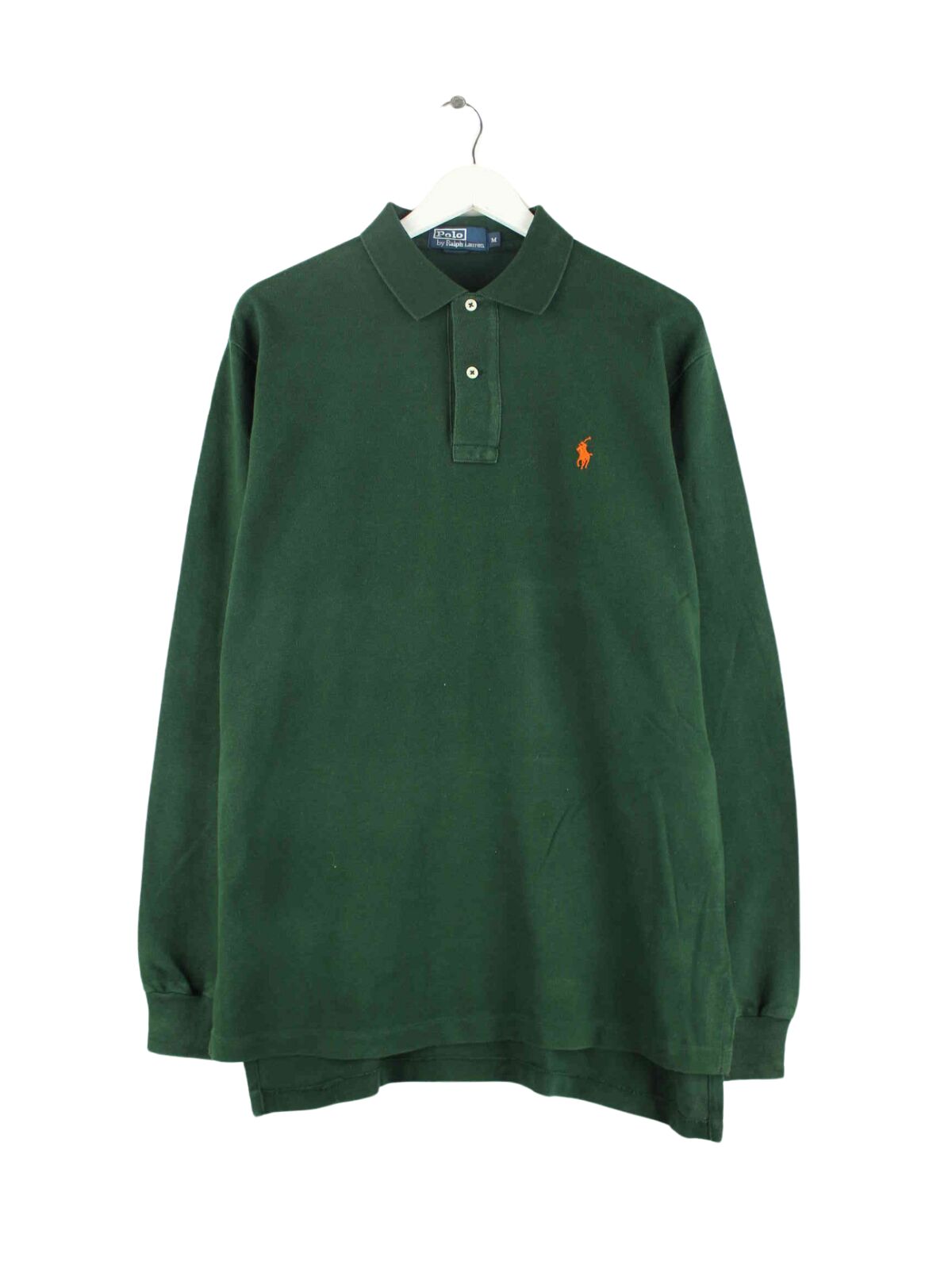 Ralph Lauren 90s Vintage Langarm Polo Grün M (front image)