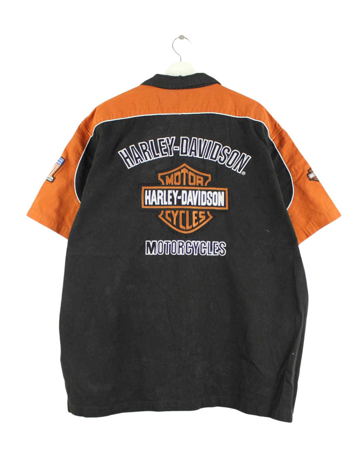 Harley Davidson y2k Embroidered Short Sleeve Hemd Schwarz XXL (back image)
