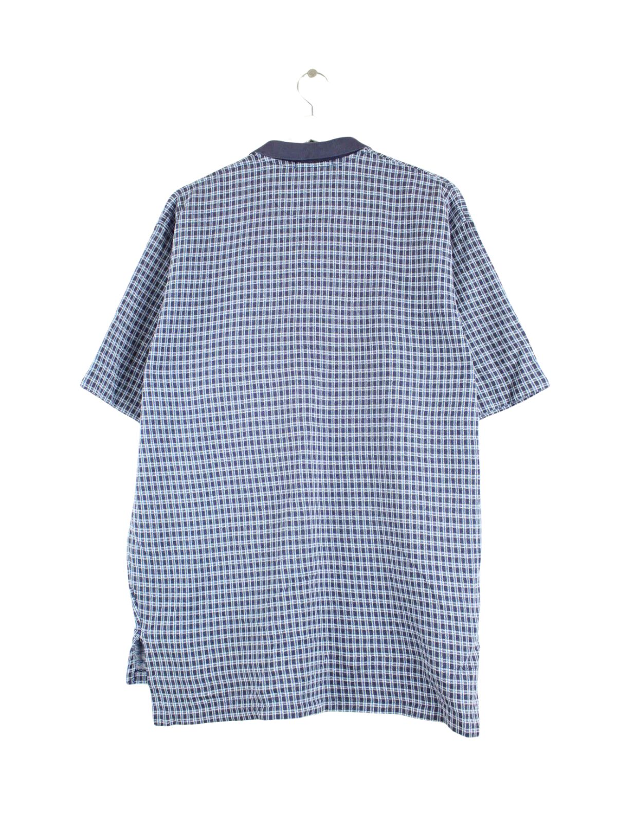 Ralph Lauren 90s Vintage Checked Polo Blau L (back image)