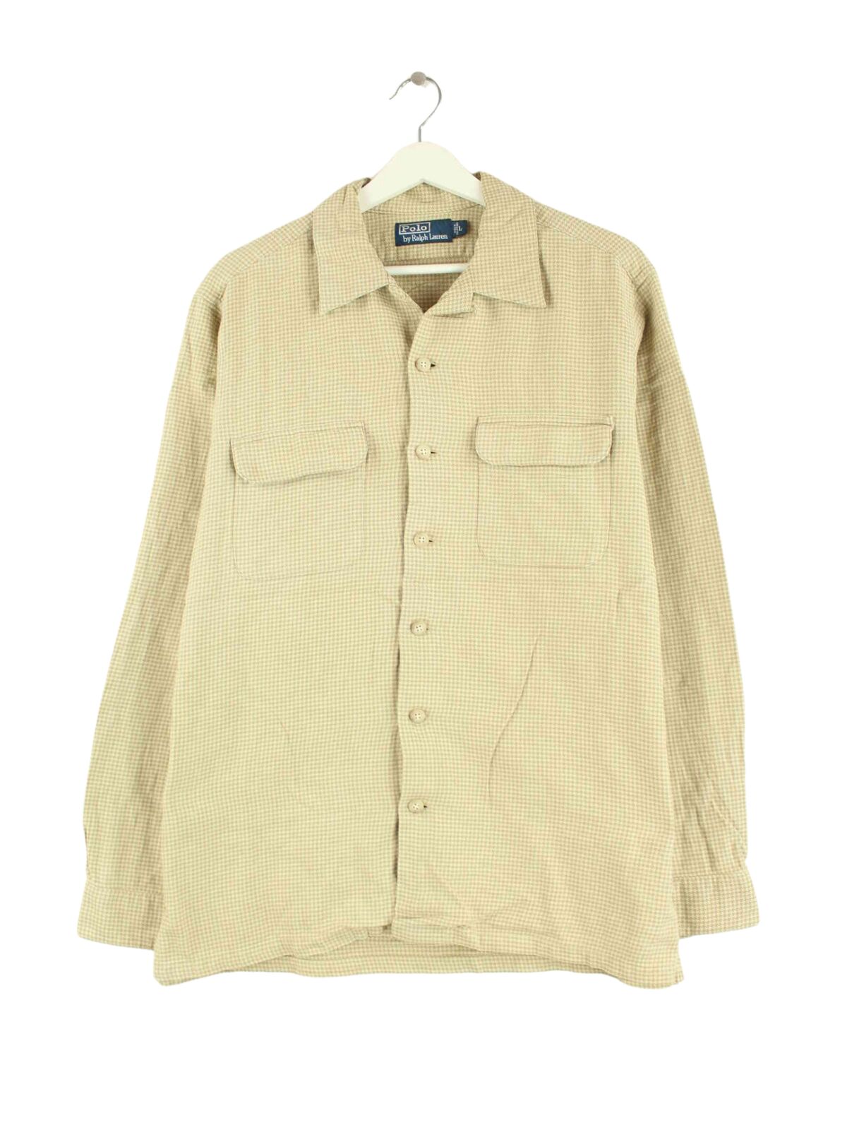 Ralph Lauren 90s Vintage Checked Hemd Beige L (front image)
