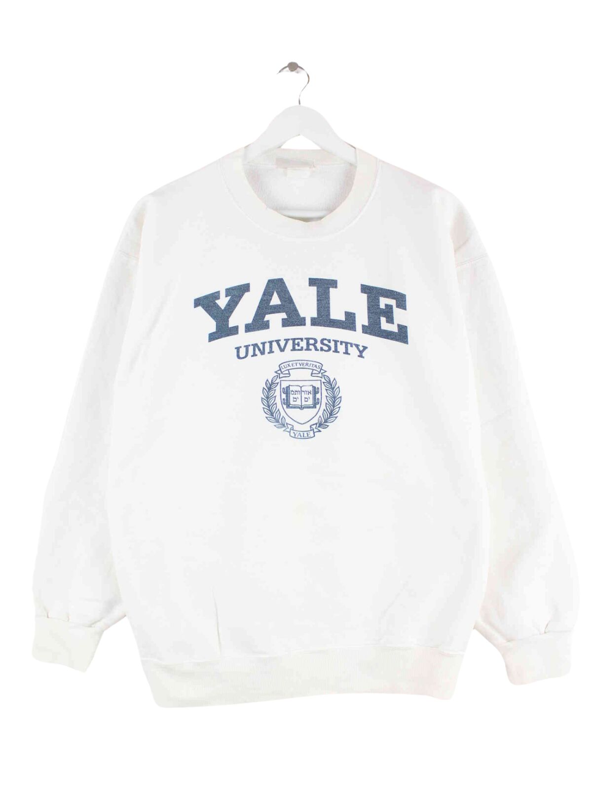 Hanes 90s Vintage YALE University Print Sweater Weiß M (front image)