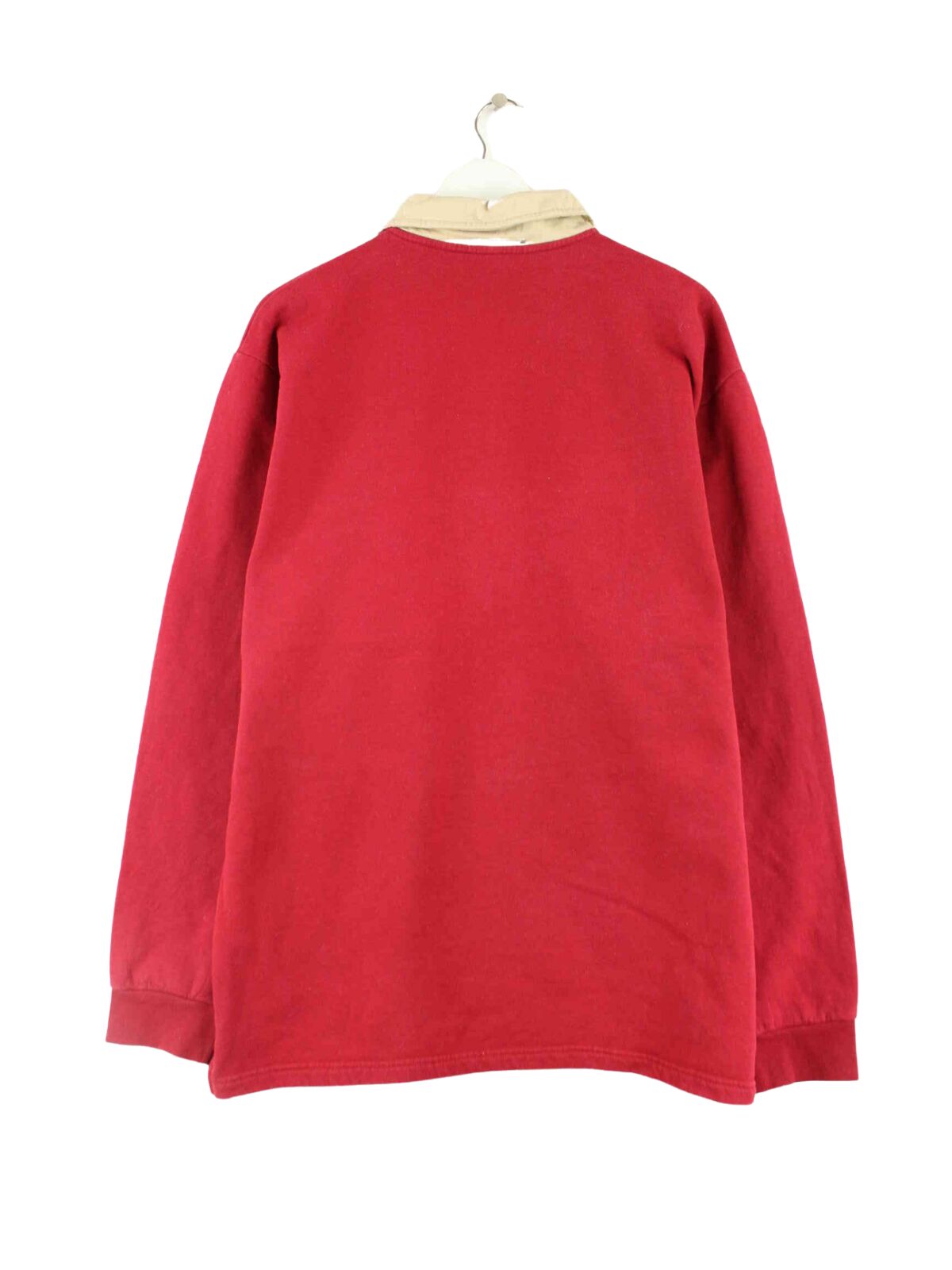 Ralph Lauren 90s Vintage Langarm Polo Rot XL (back image)