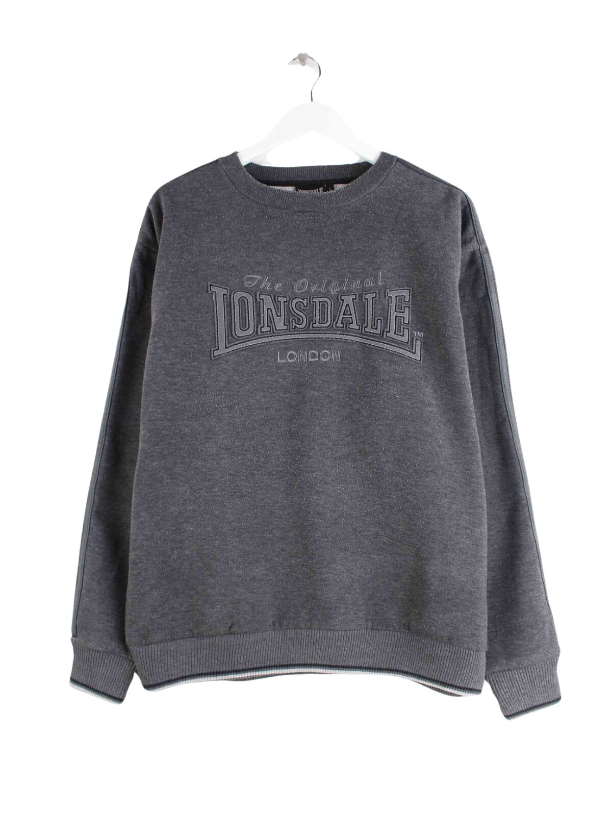 Lonsdale y2k Embroidered Sweater Grau L (front image)