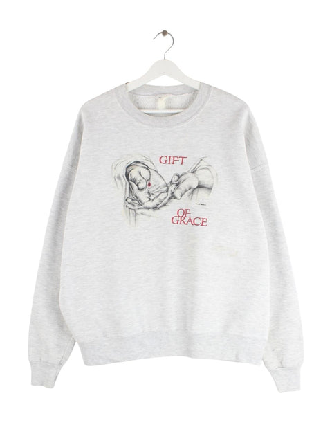 Jerzees 00s Gift Of Grace Print Sweater Grau XL
