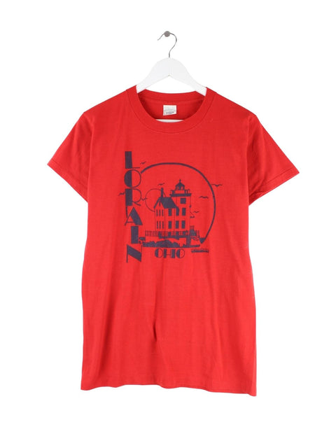 Screen Stars 90s Vintage Ohio Print Single Stitch T-Shirt Rot L