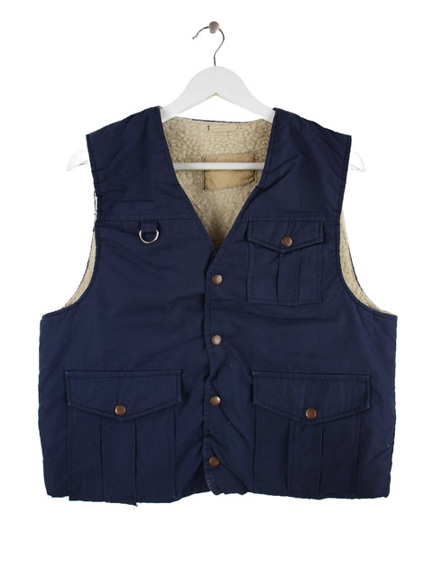 Vintage Gefütterte Outdoor Weste Blau S