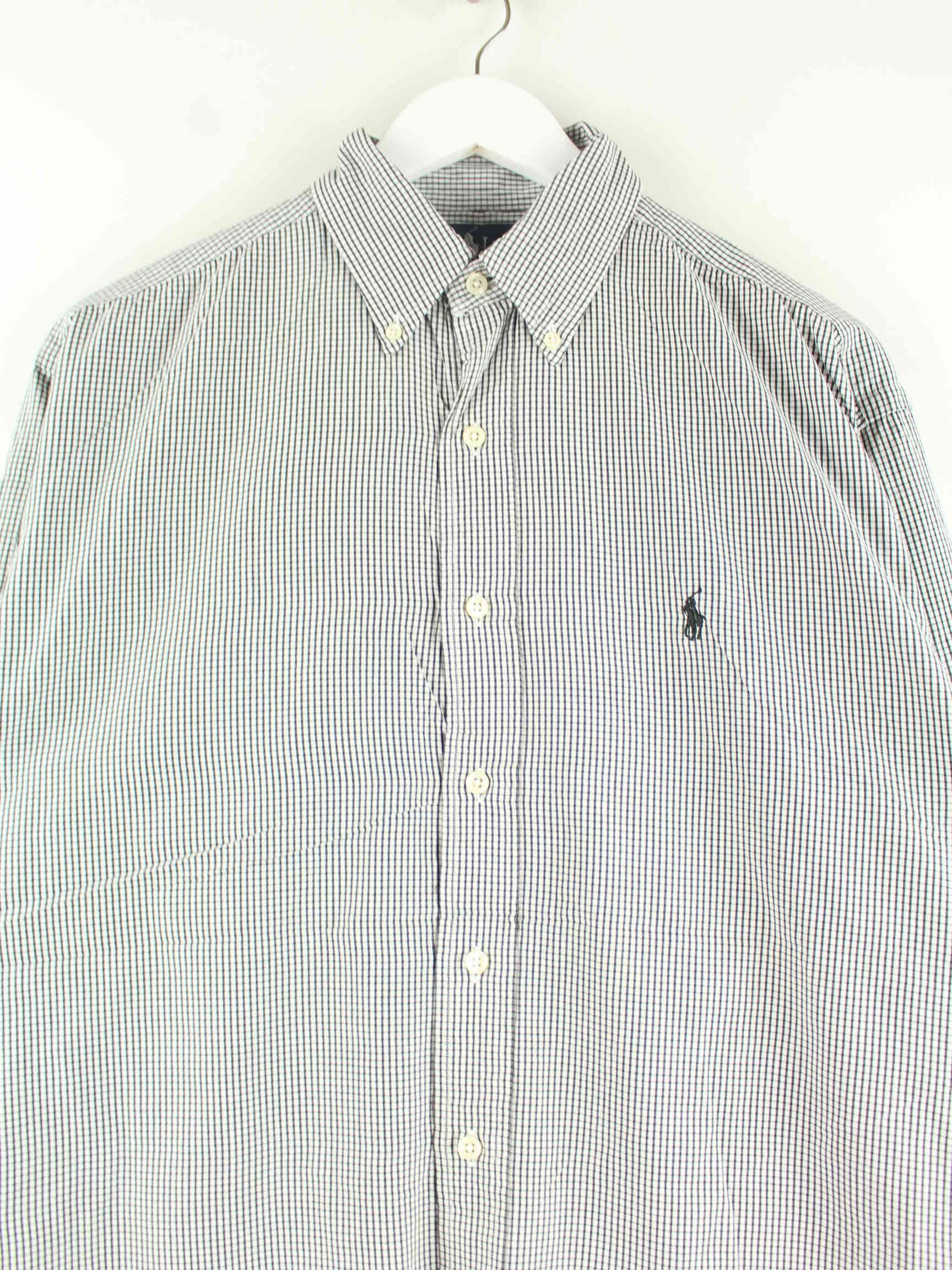 Ralph Lauren 90s Vintage Checked Hemd Schwarz M (detail image 1)