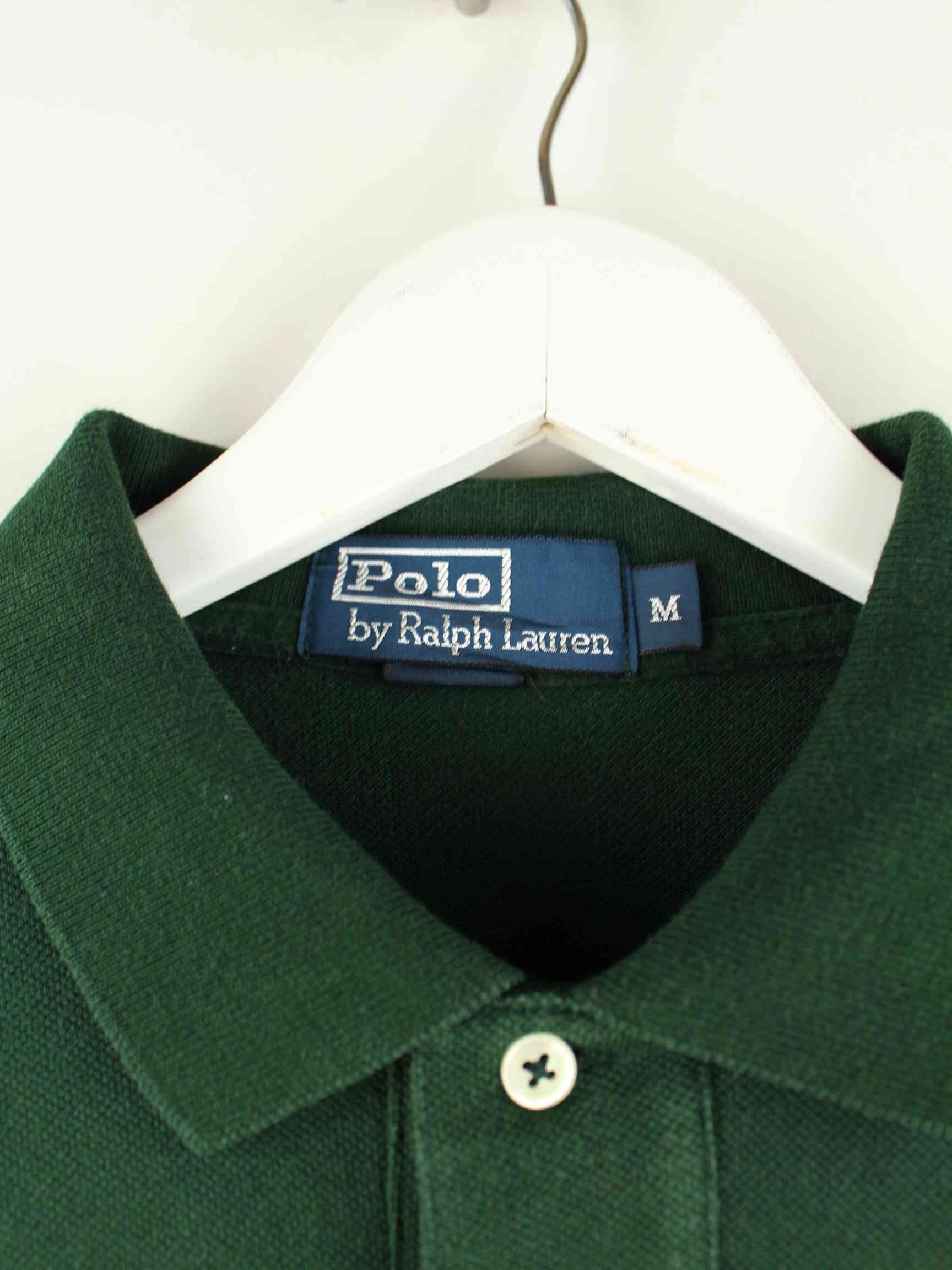Ralph Lauren 90s Vintage Langarm Polo Grün M (detail image 2)