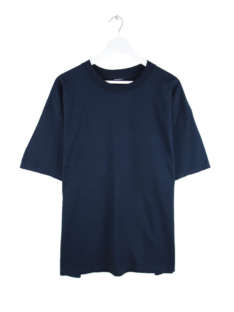 Vintage 00s Fire Starter Print T-Shirt Blau XXL