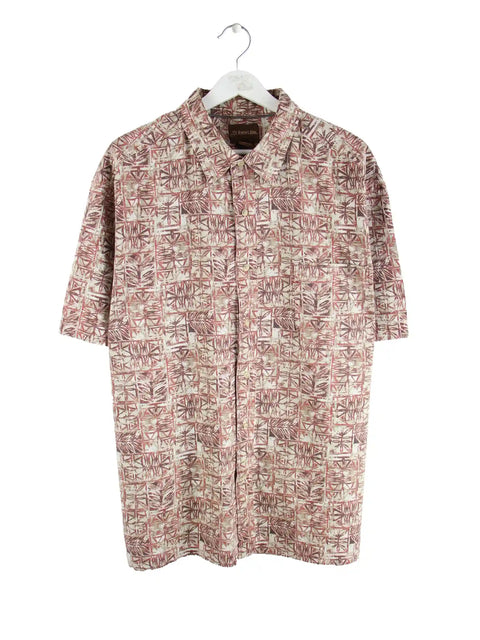 St Johns Bay 00s Crazy Pattern Kurzarm Hemd Braun XL