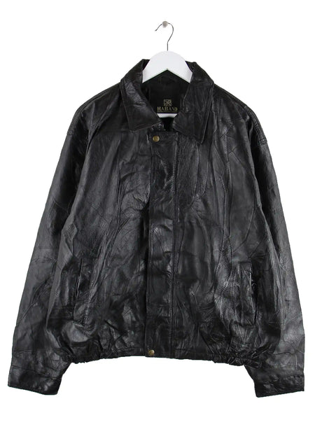 Vintage 90s Haband Leder Jacke Schwarz XL