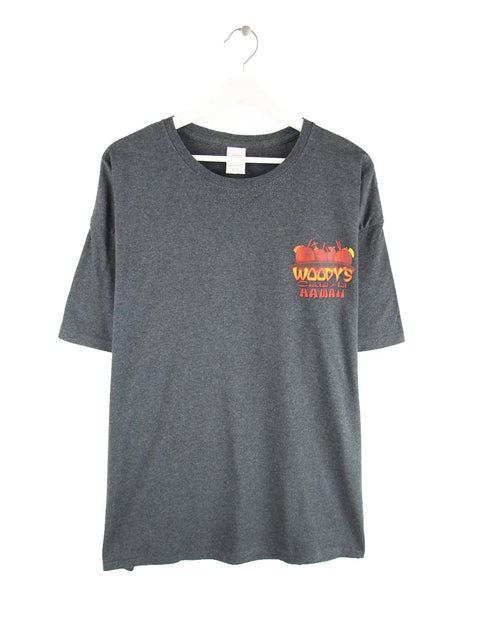 Hanes Bust A Nut At The Hut Funny Print T-Shirt Grau XXL