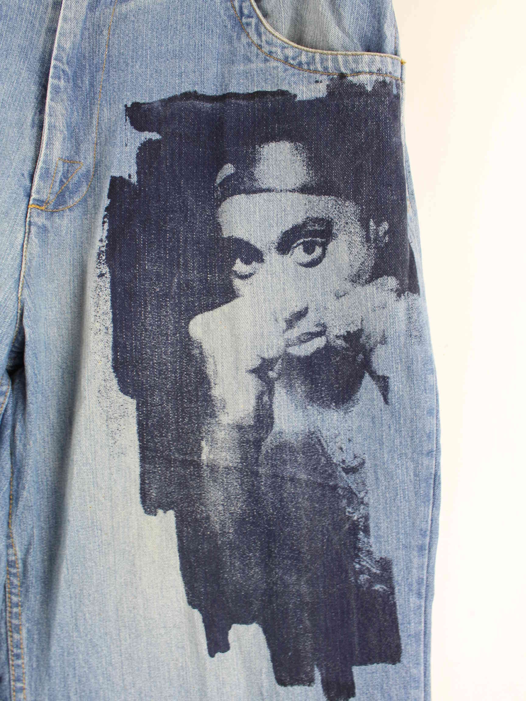 Makaveli y2k 2Pac Print Jeans Blau (detail image 1)