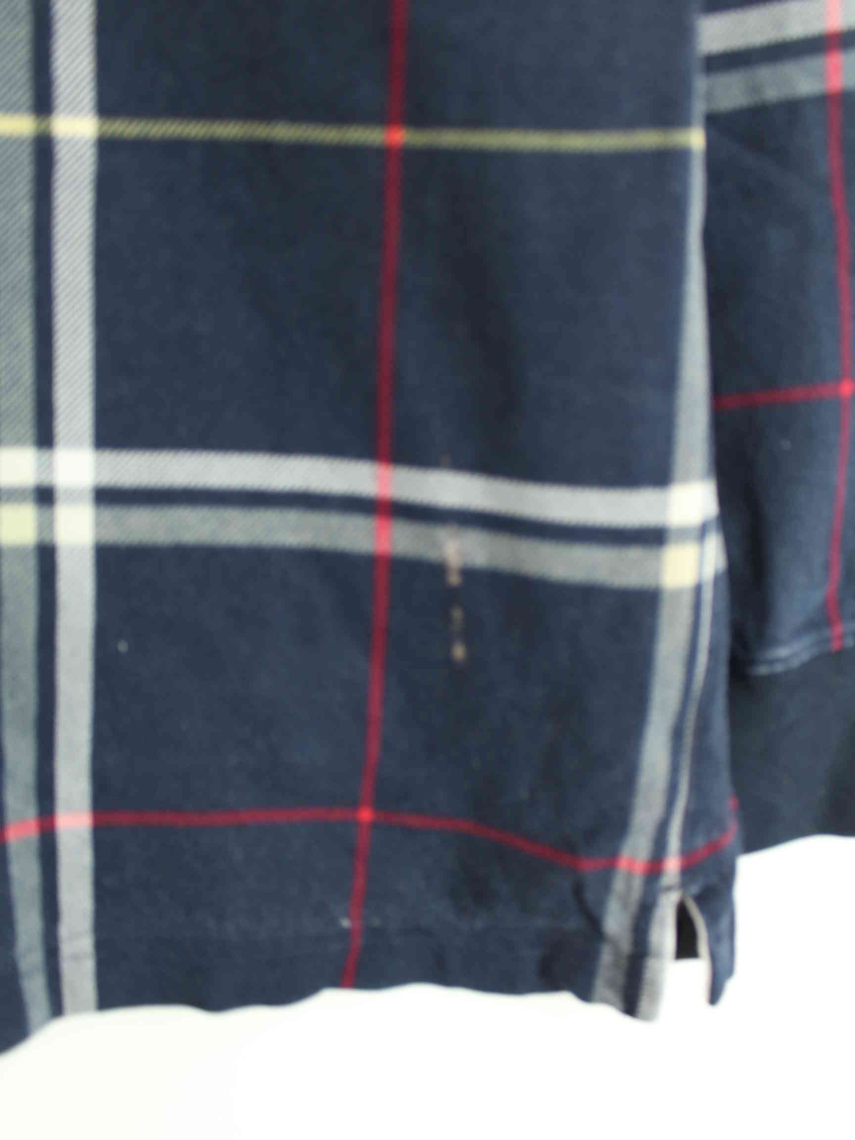 Chaps by Ralph Lauren 90s Vintage Striped Langarm Polo Blau M (detail image 3)