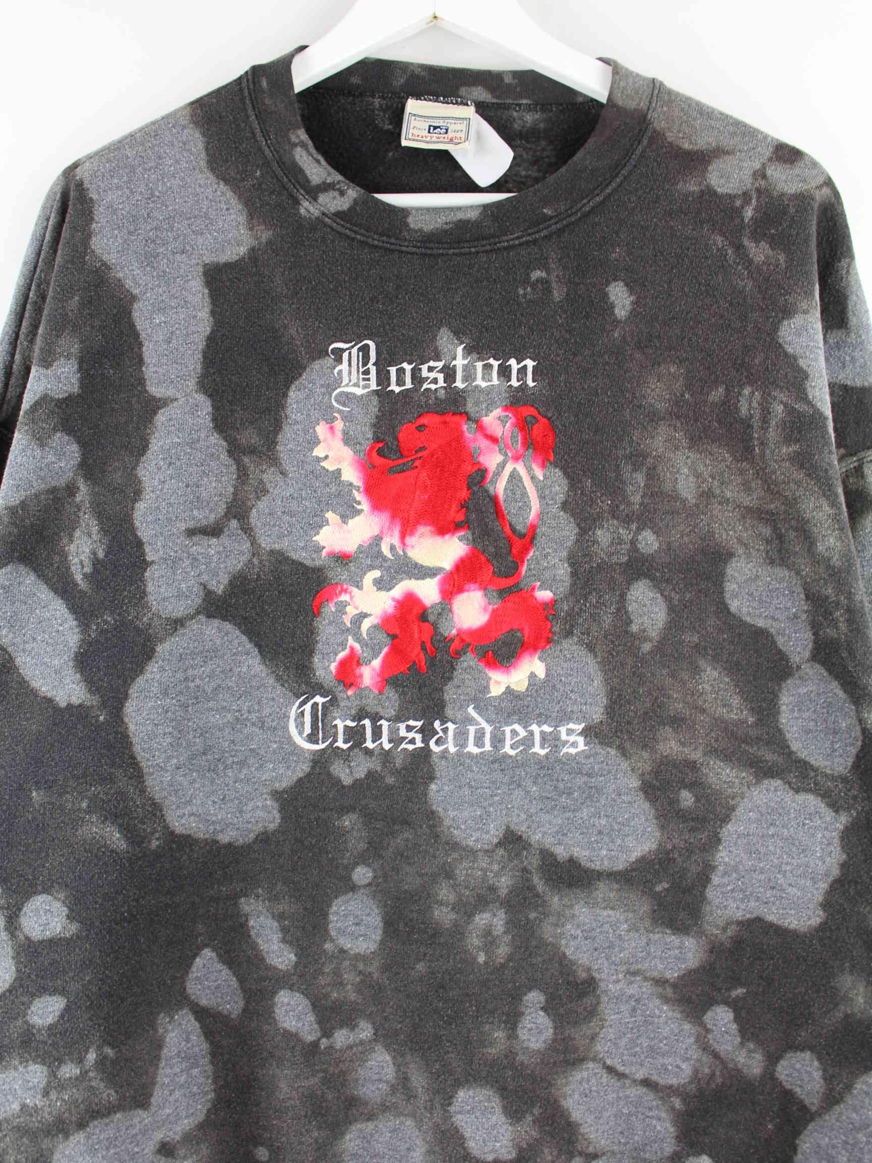 Lee 90s Vintage Heavyweight Embroidered Tie Dye Sweater Grau XL (detail image 1)