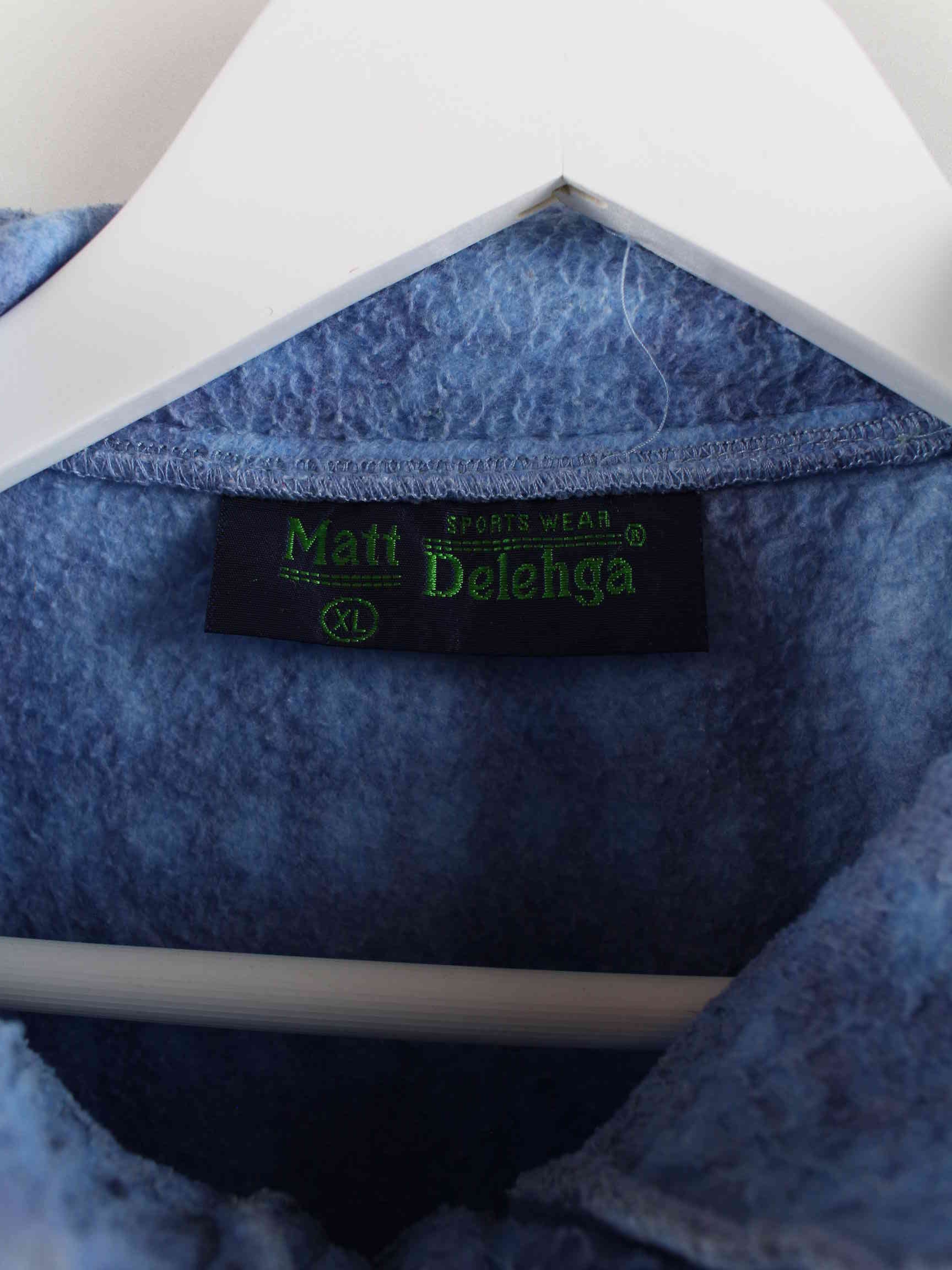 Vintage 90s Climbing Fleece Sweater Blau XL (detail image 2)