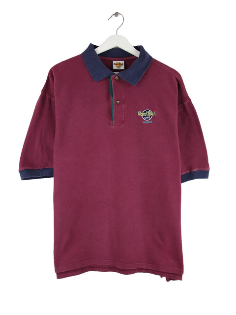 Hard Rock Cafe 90s Vintage Madrid Polo rouge L