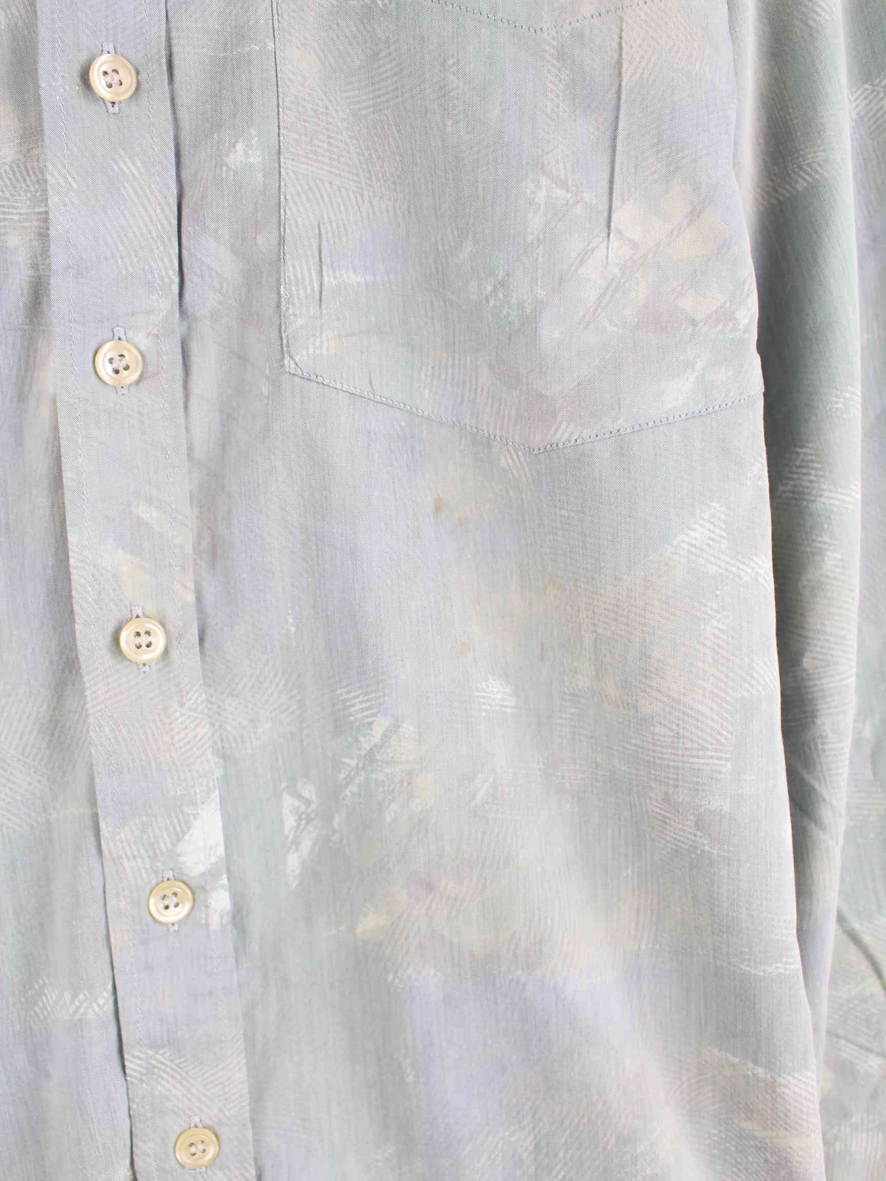 Vintage 90s Crazy Pattern Hemd Blau XL (detail image 4)