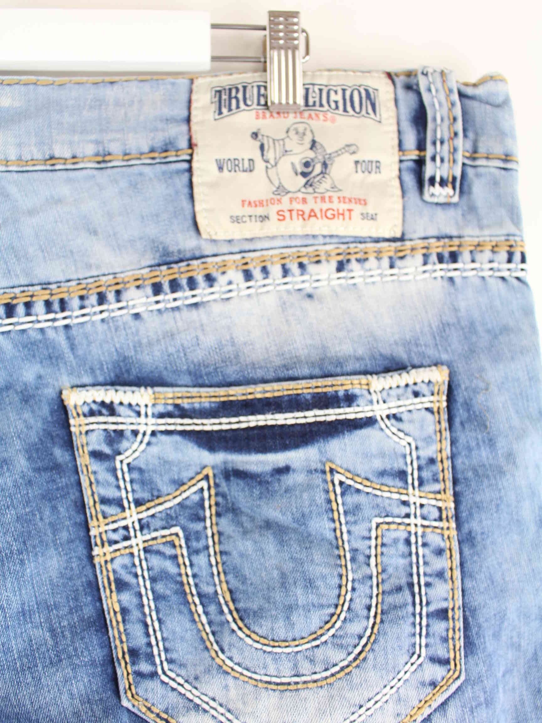 True Religion y2k Embroidered Straight Jeans Blau (detail image 3)