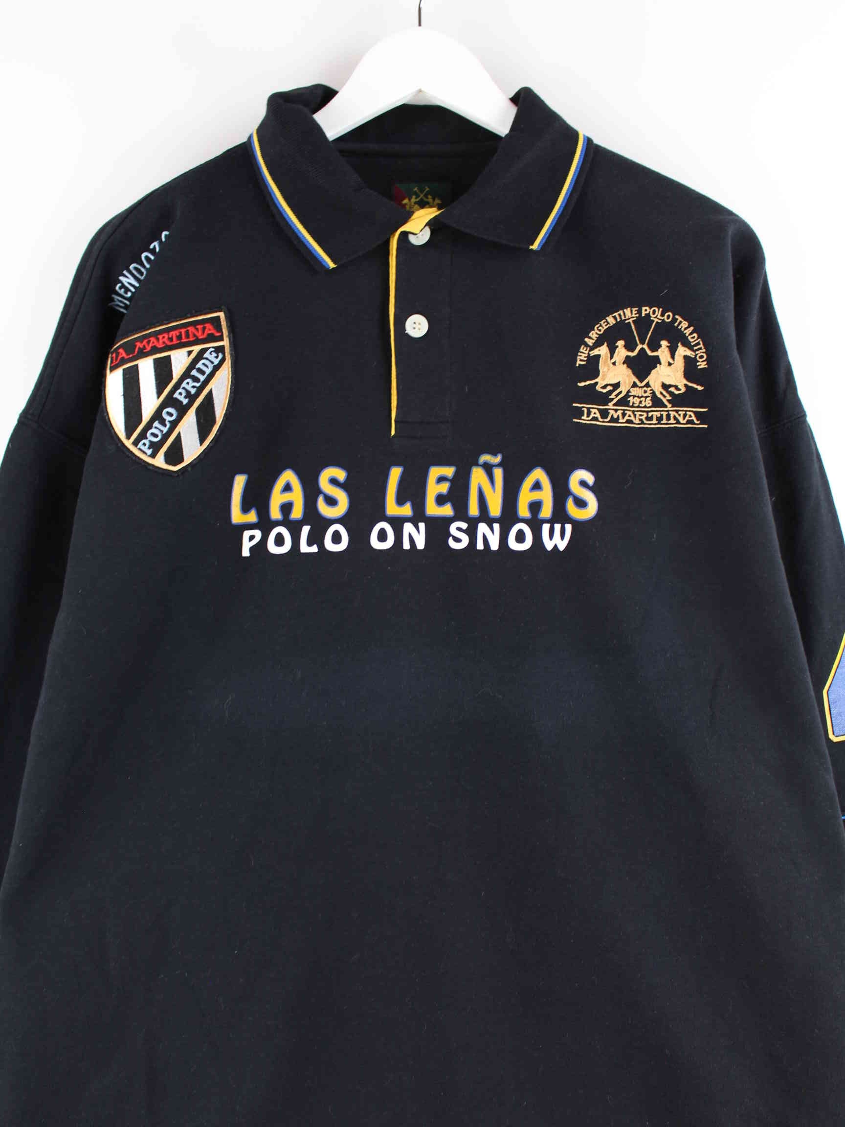 La Martina Las Lenas Print Polo Sweater Schwarz XL (detail image 1)