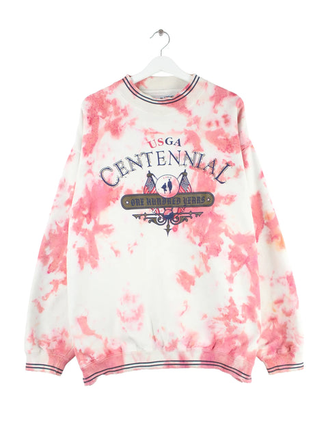 Gear for Sports 90s Vintage Tie Dye Print Heavy Sweater Rosa XL