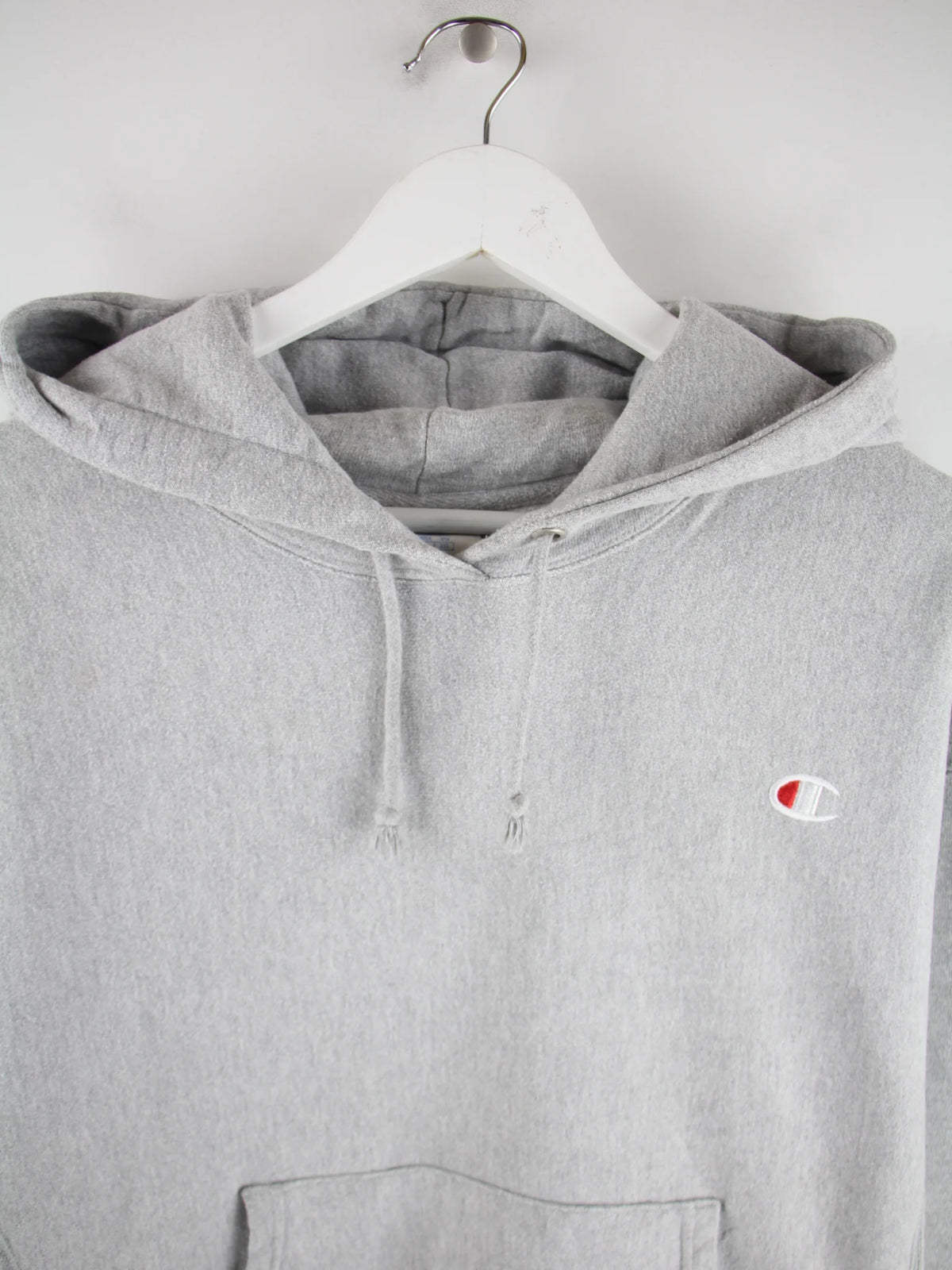 Champion Hoodie Grau L – Detailansicht Vorderseite