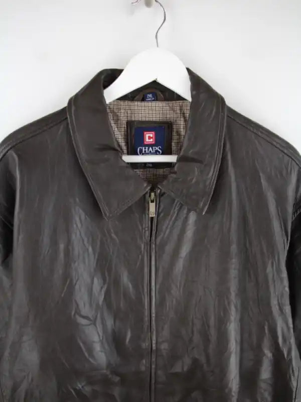 Chaps by Ralph Lauren Lederjacke Braun XXL – Etikett