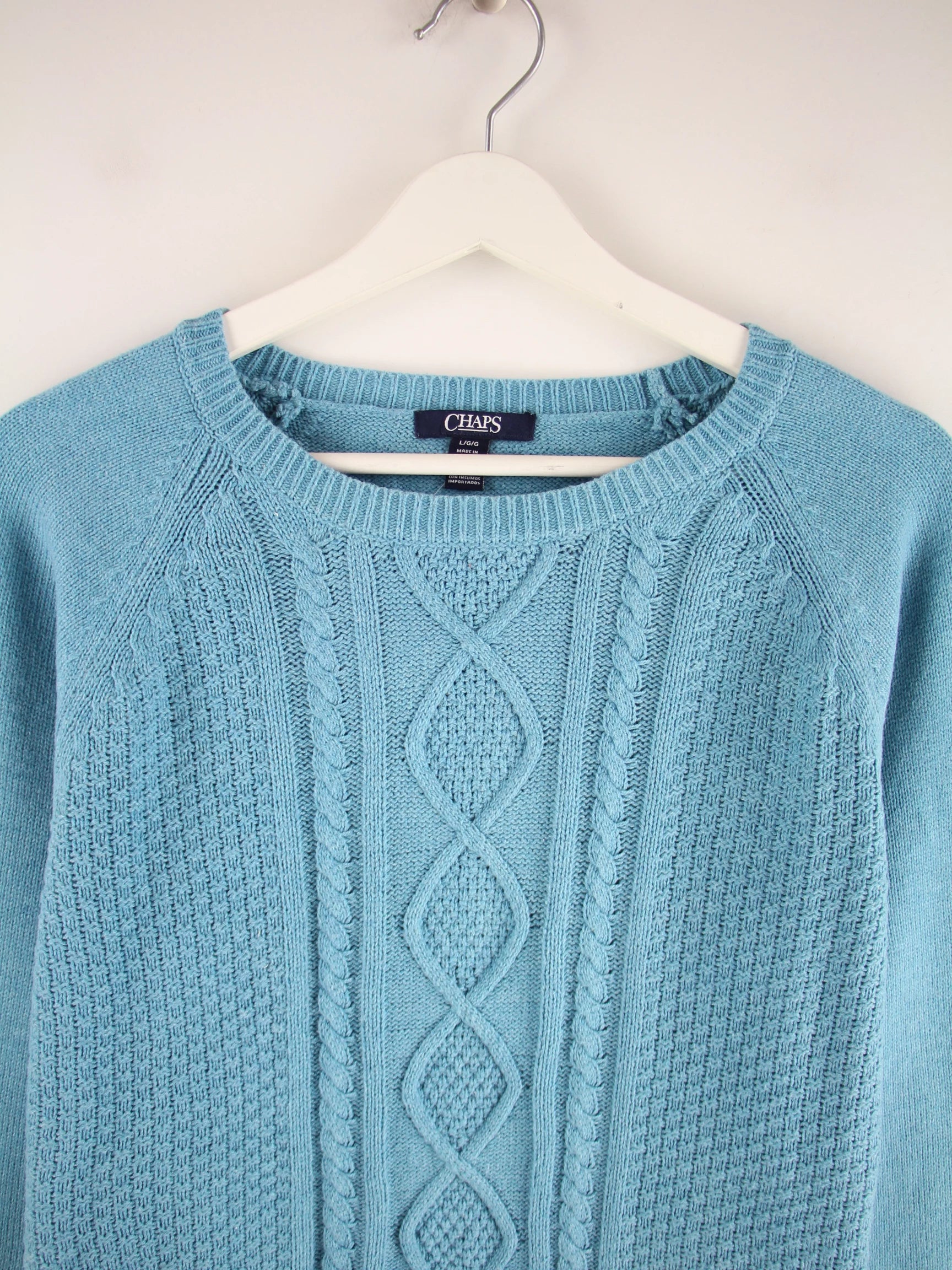 Chaps by Ralph Lauren Pullover Blau L – Detailansicht Vorderseite