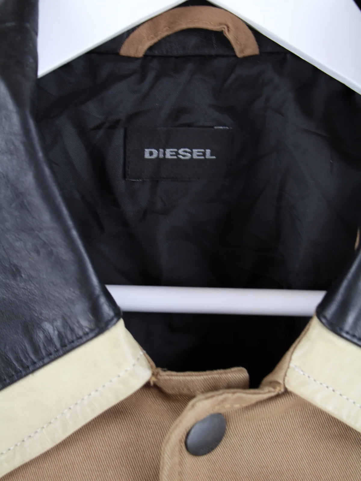 Diesel Jeansjacke Braun XL – Detailansicht Vorderseite