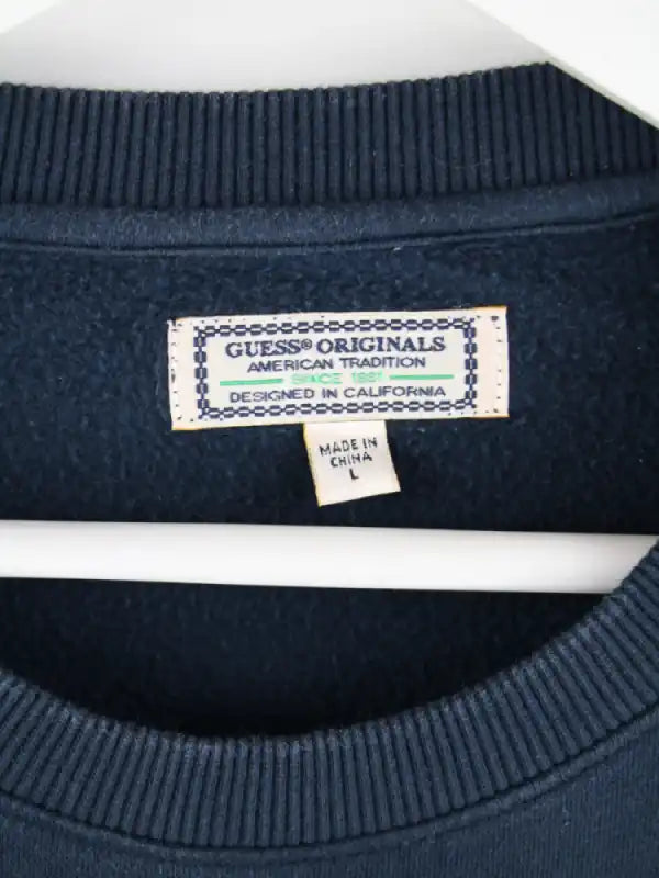 Guess Sweater Blau L – Etikett