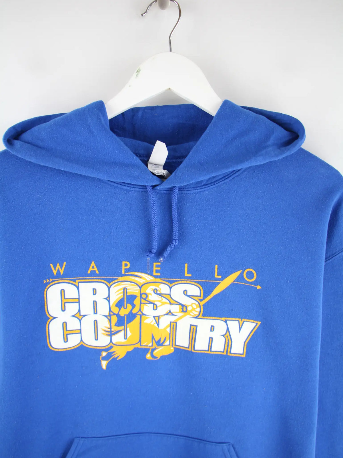 Jerzees Hoodie Blau M – Detailansicht Vorderseite