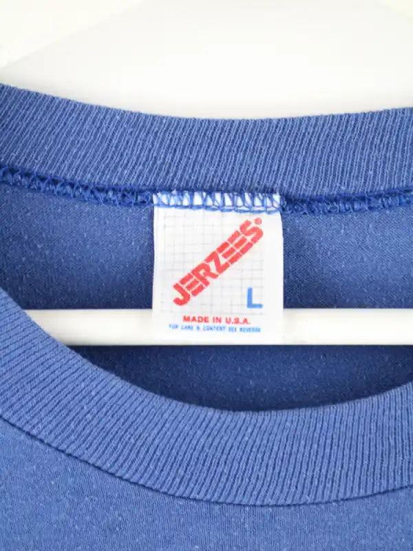 Jerzees T-Shirt Blau L – Etikett