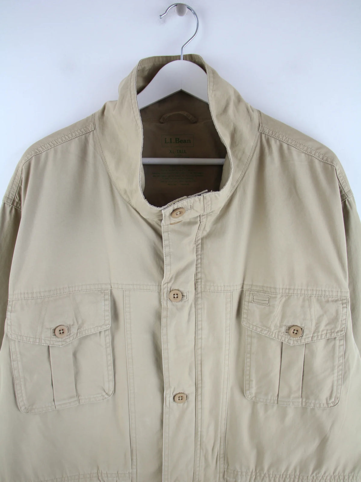 L.L. Bean Leichte Jacke Beige XL – Detailansicht Vorderseite