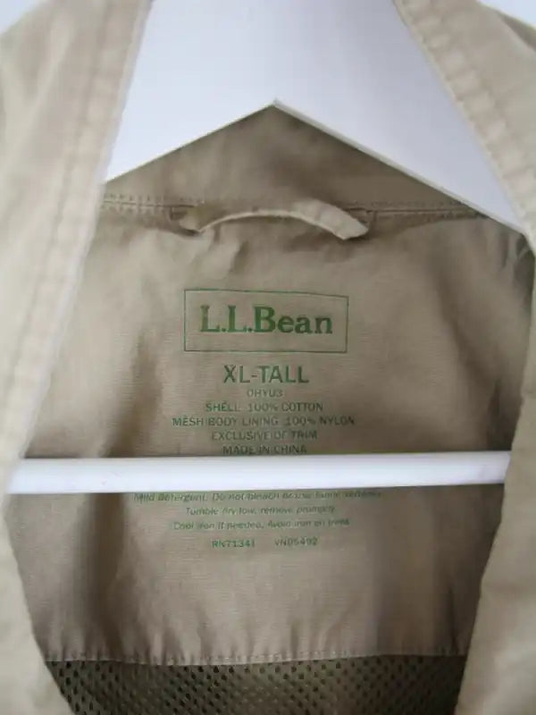 L.L. Bean Leichte Jacke Beige XL – Etikett