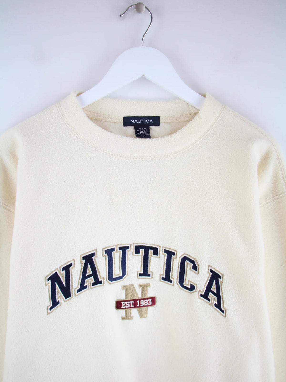 Nautica Fleece Beige L – Detailansicht Vorderseite