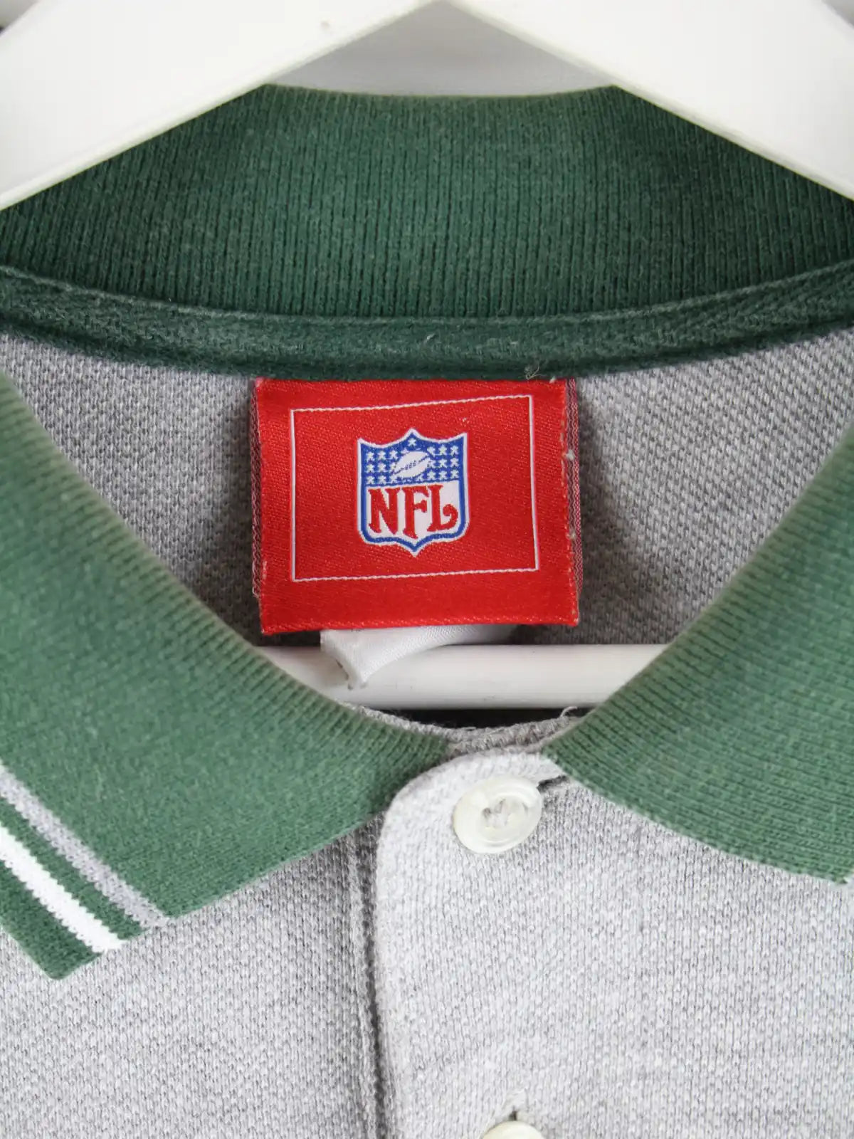 NFL Polo Grau XXL – Detailansicht Vorderseite