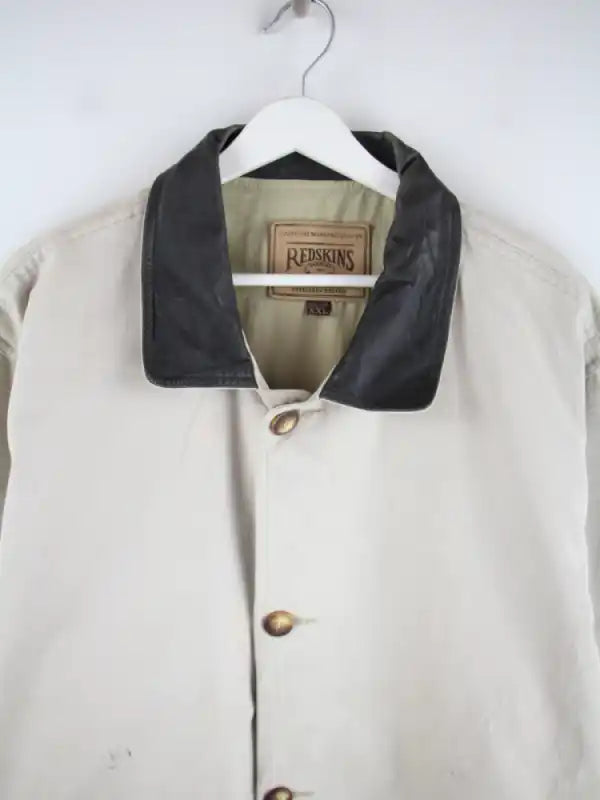 Redskins Jeansjacke Beige XXL – Detailansicht Vorderseite