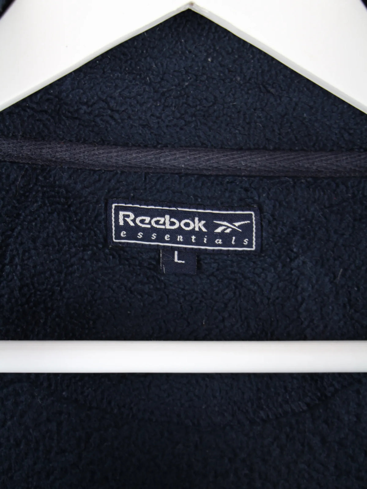 Reebok Fleece Blau L – Etikett