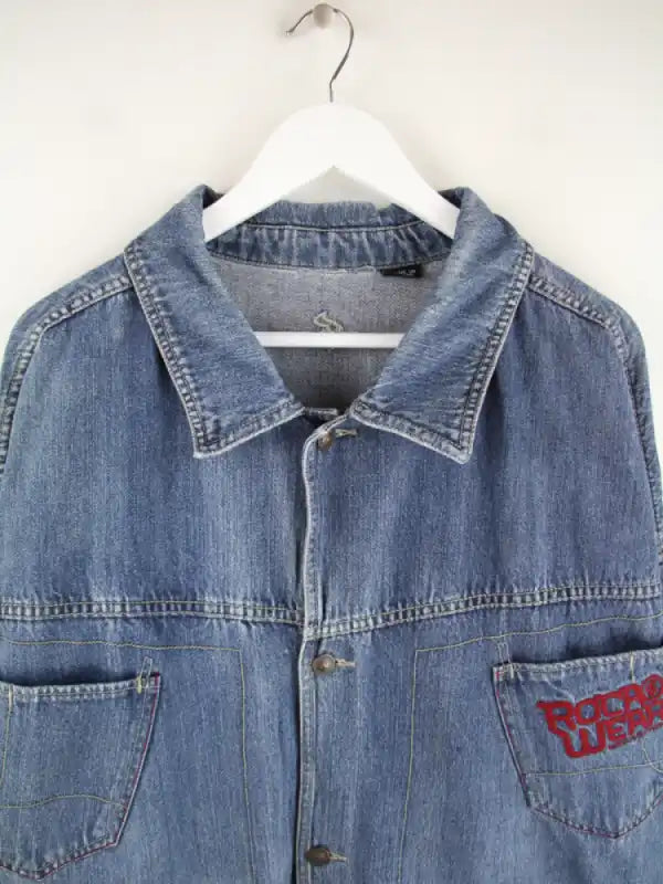 Rocawear Jeansjacke Blau 4XL – Detailansicht Vorderseite