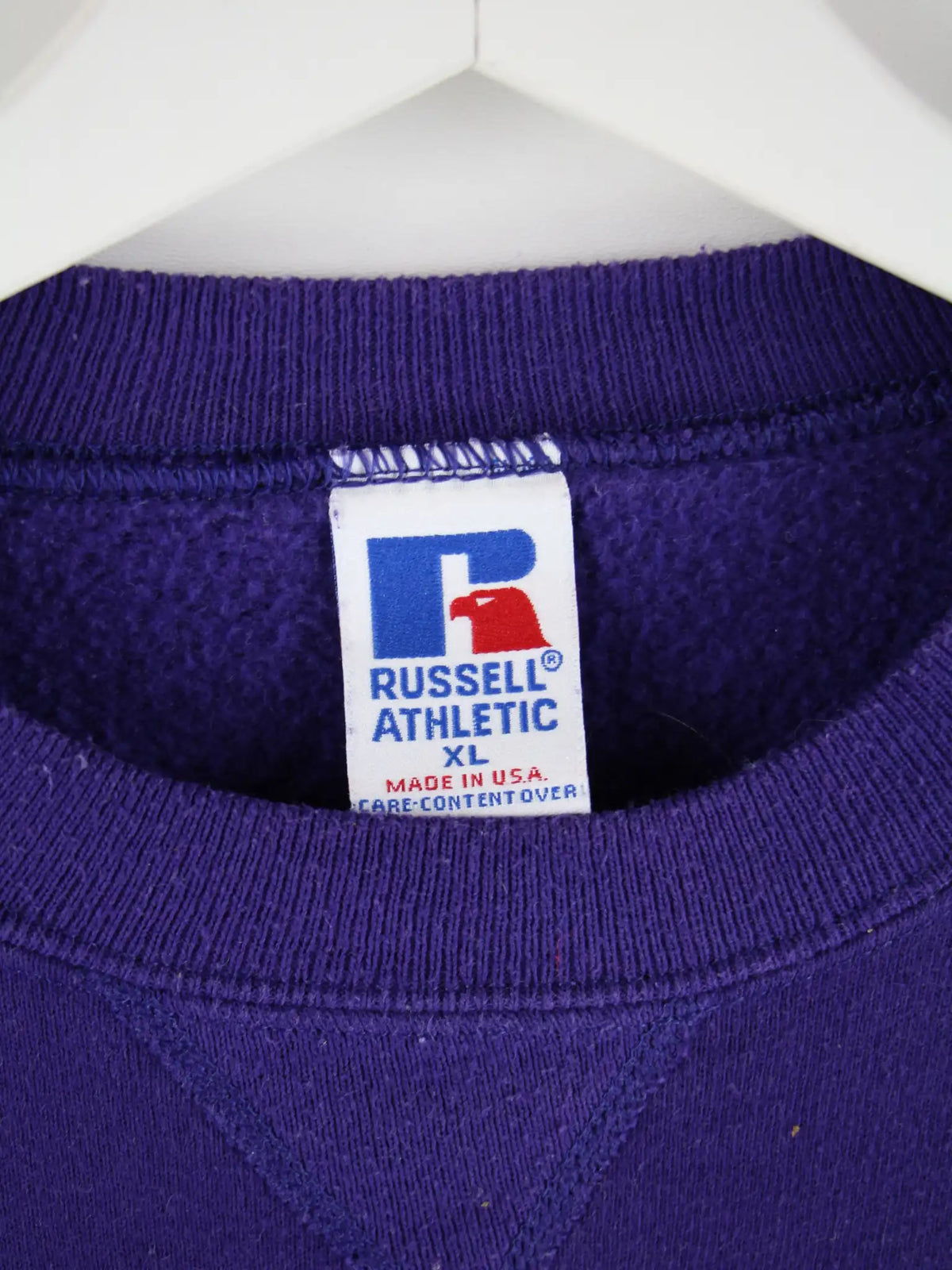 Russell Athletic Sweater Lila XL – Etikett